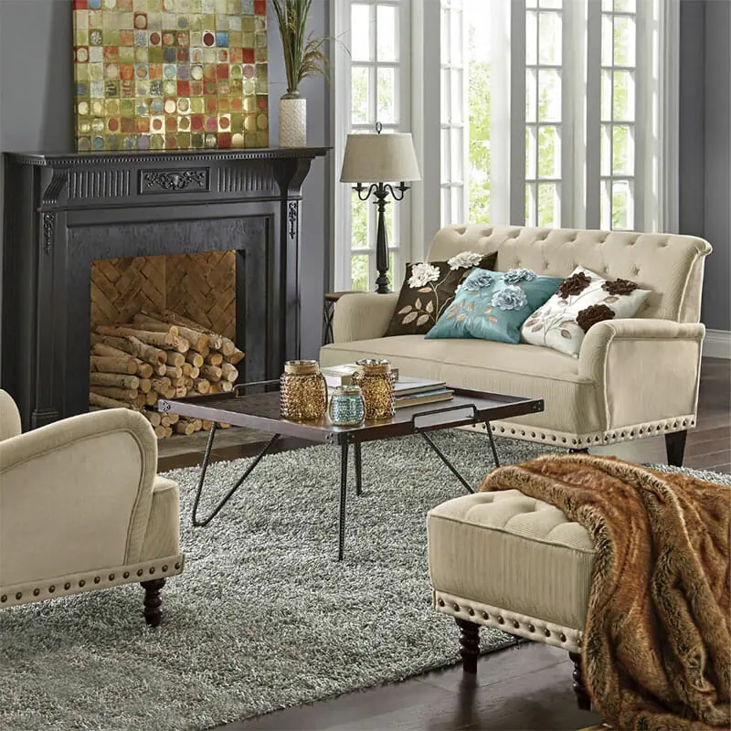 Warm comfortable Living Room Ideas Living room area rugs and color scheme.