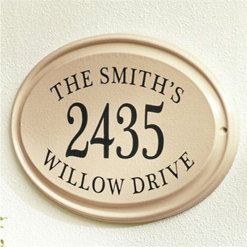 address sign