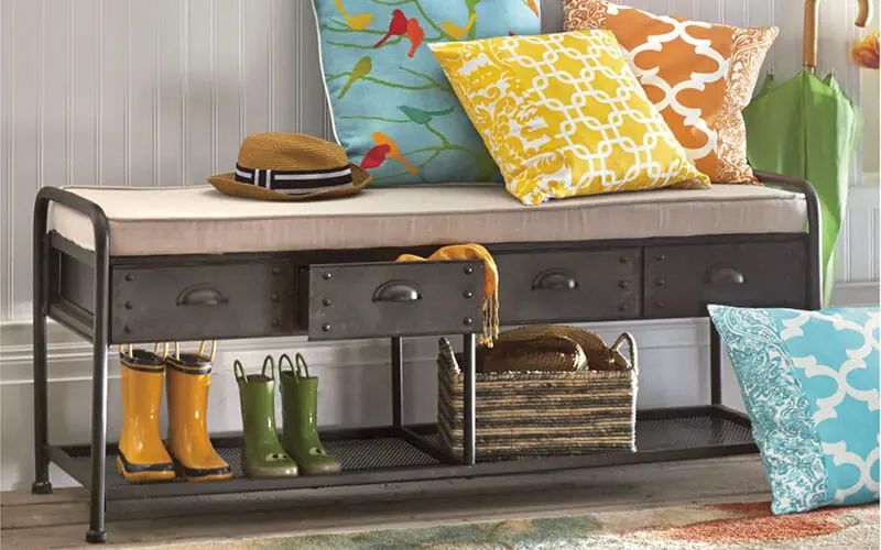 entryway storage bench