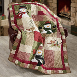 snowman quilted throws