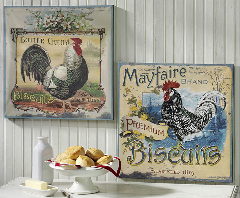 Country Rooster Themed Kitchen Kate Aurora Lightweight Plaid Country