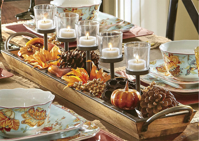 Add Ambiance to Your Thanksgiving Dinner Table with Candleholder 5 Light Candleholder