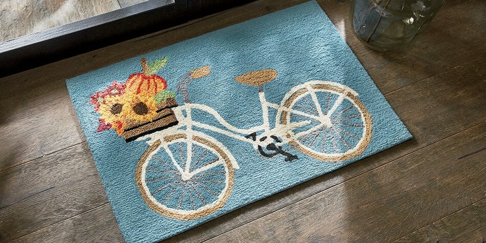 Fall Bicycle Front Door Mat