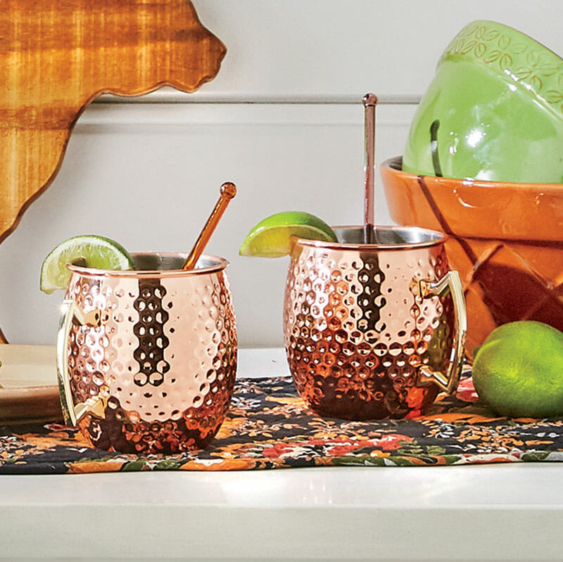Hammered Copper Moscow Mules