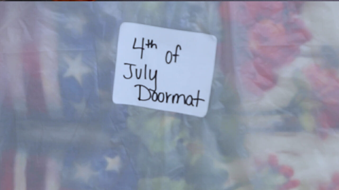 label for 4th of July doormat