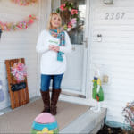Easy Easter DIY Fabric Garland, Wreath and Bunny Door