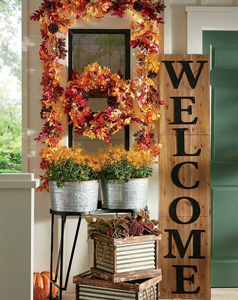 Autumn Leaves Garland and Welcome Sign