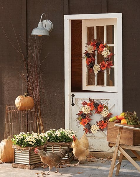 Dutch Door with Fall Wreaths