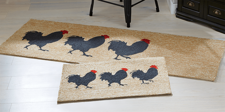 Farmhouse Roosters Front Door Mat