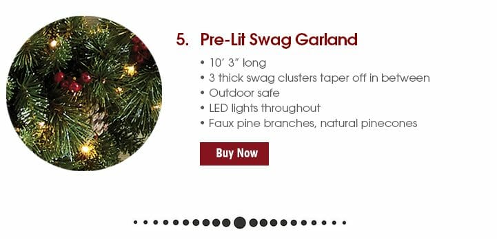 Pre-Lit Swag Garland – Buy Now linking button.