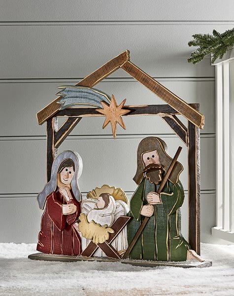 Wood Cutout Nativity Scene